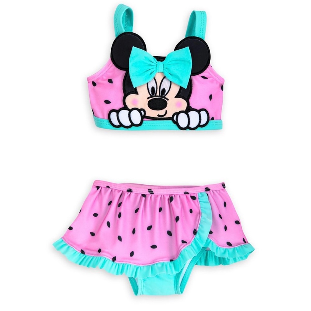 MInnie Mouse Watermelon Swimsuit Swim Bikini Vacation Disney Pink